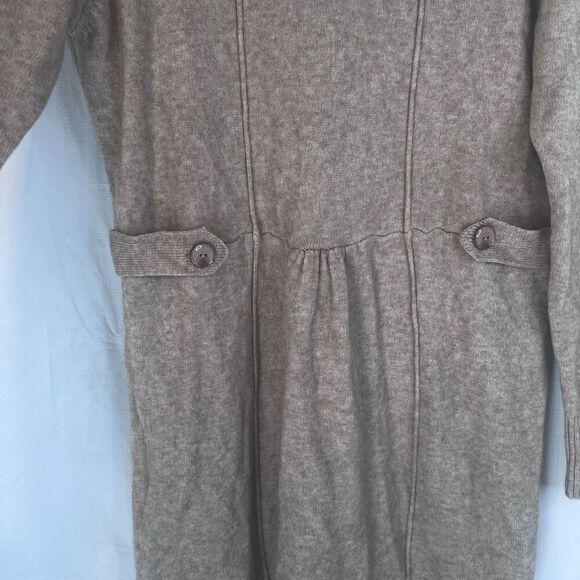 Simply Couture Turtleneck Sweater Dress Preppy Cozy Size MD* Neutral Minimalist - Picture 8 of 9